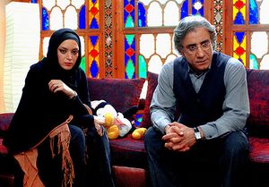 مسعود رایگان و بهنوش طباطبایی در صحنهای از سریال